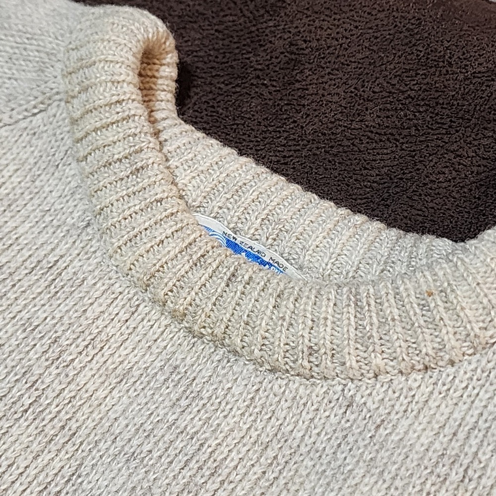 Norsewear Sweater Mens Large Beige Wool Crewneck Raglan Knit Pullover Warm - Picture 5 of 10